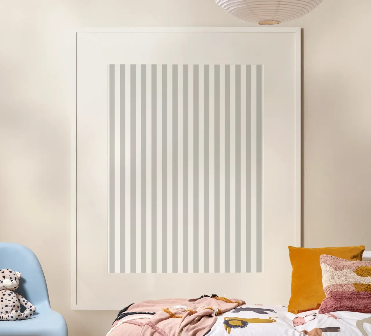 Minimal Basic Classic Bold Stripes | Bianco e grigio chiaro poster da Beauty in Simplicity