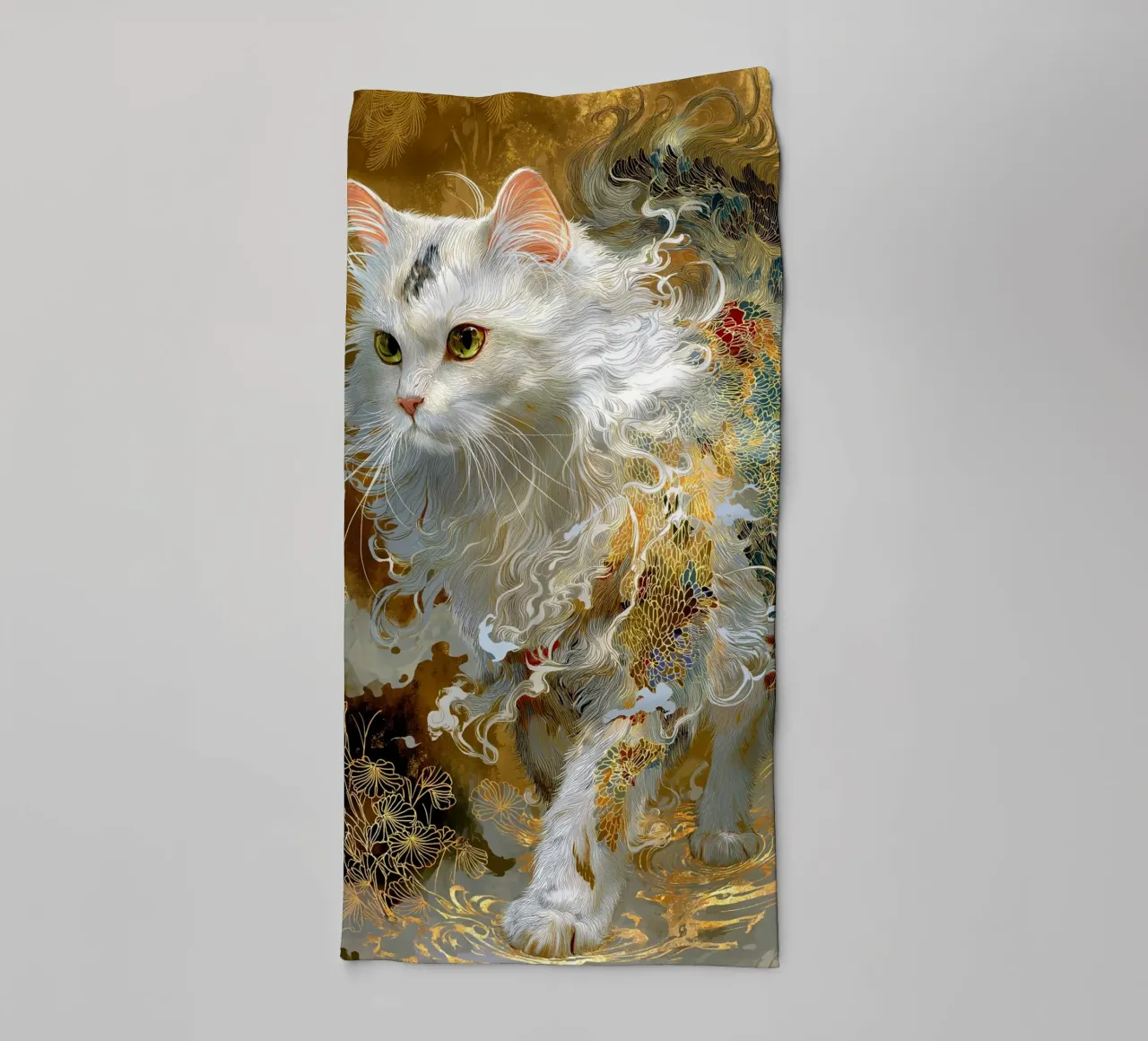 Ukiyo-e Cat towel by Fleur de Lys