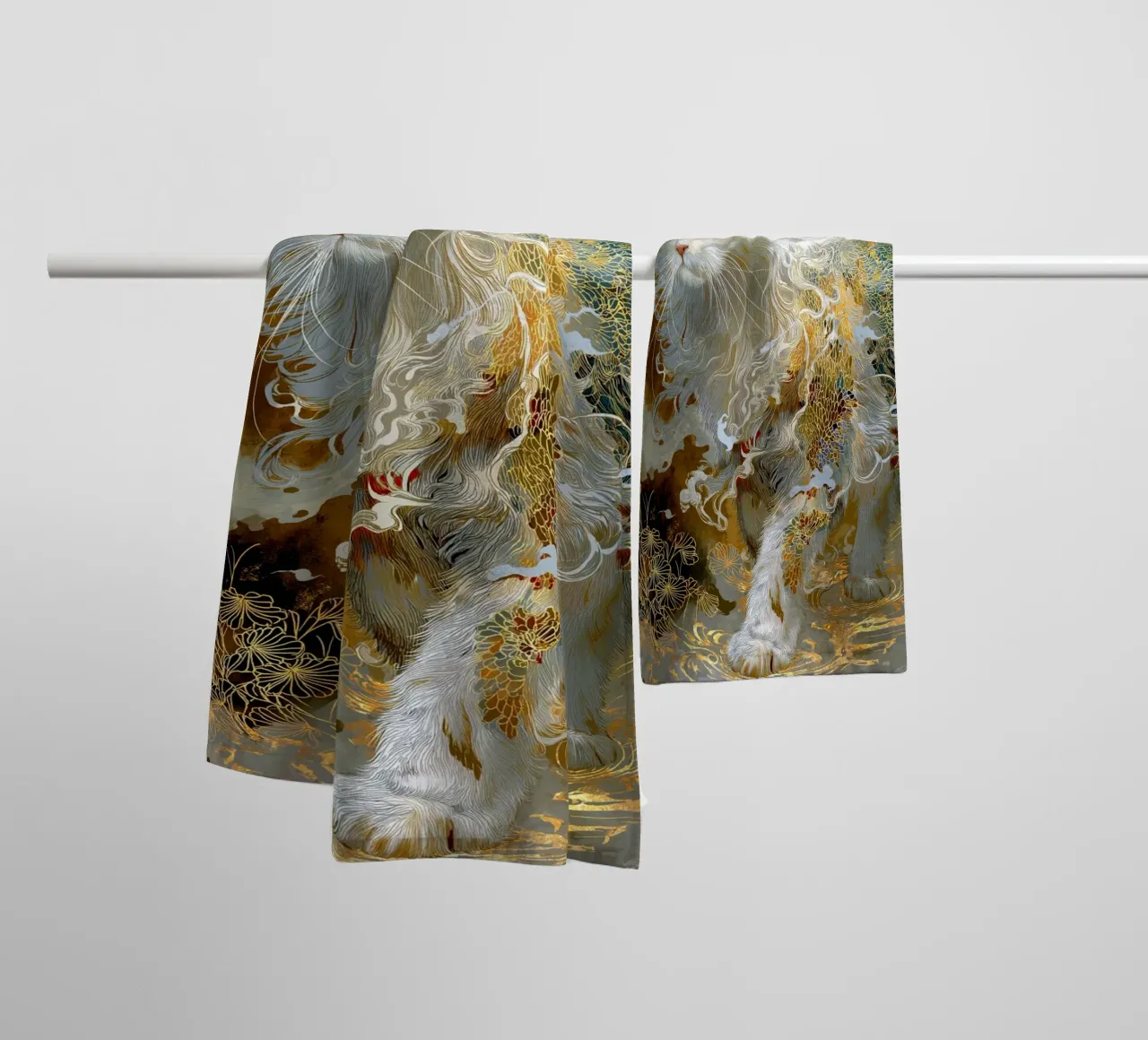 Ukiyo-e Cat towel by Fleur de Lys