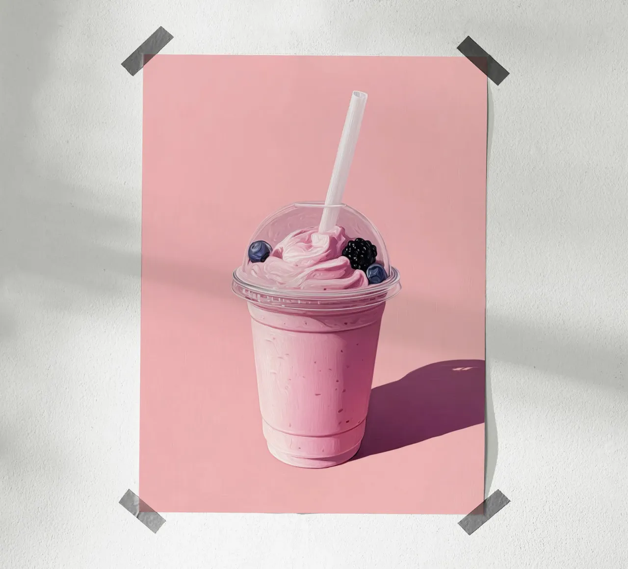 Süßer Sommer Smoothie Poster mit Aluminium Rahmen von Carinaprint