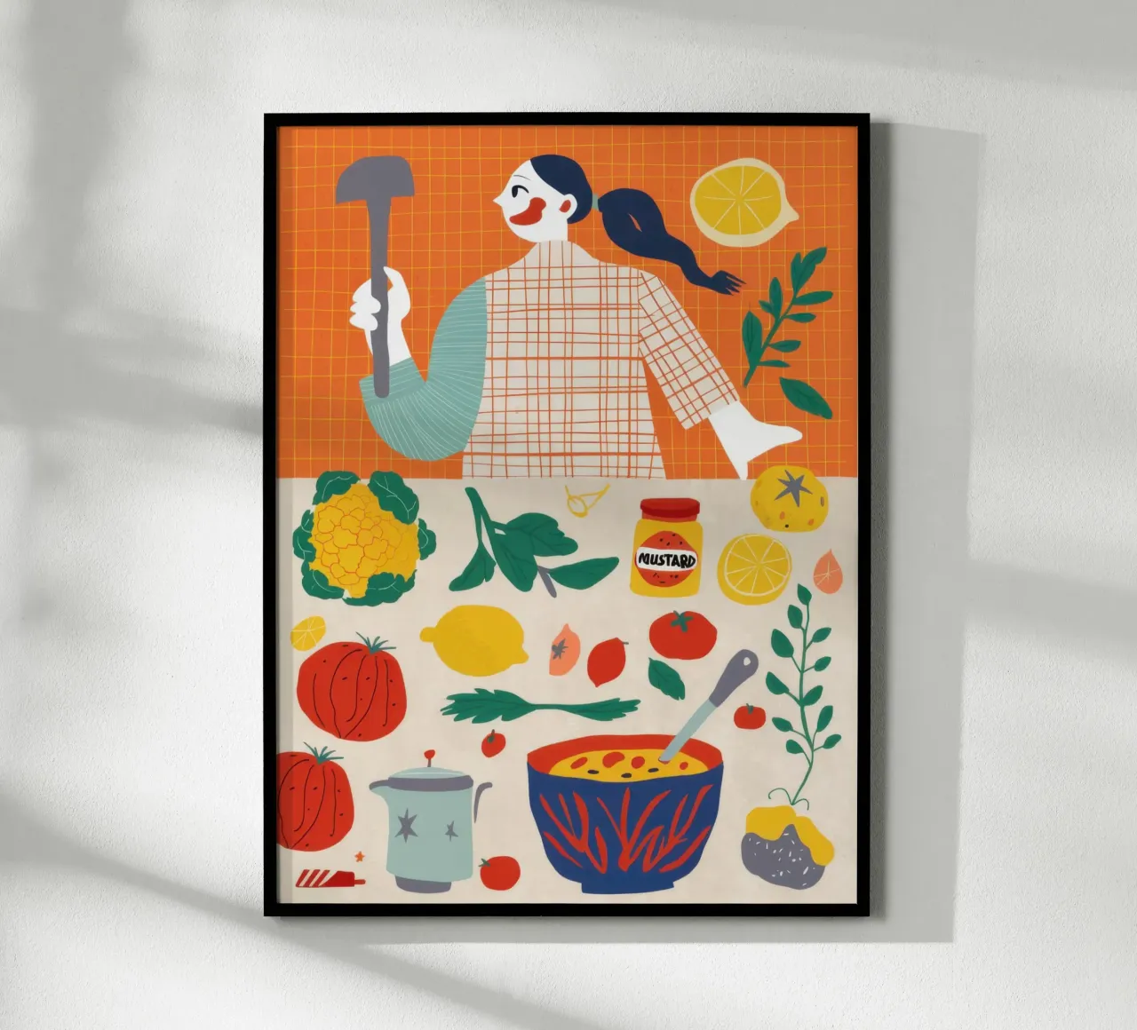 Gioia del raccolto in cucina poster con telaio in plastica da Scaller Stars