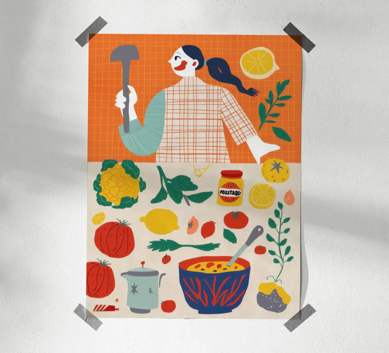 Gioia del raccolto in cucina poster con telaio in plastica da Scaller Stars