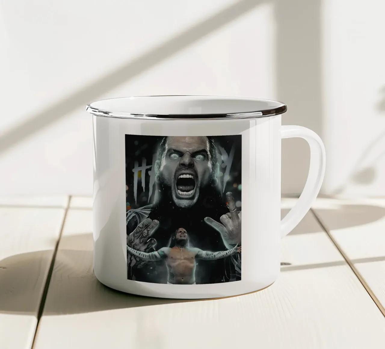 Jeff Hardy tazza in smalto da Musadad Shop