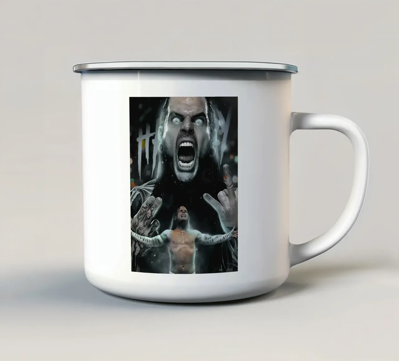 Jeff Hardy tazza in smalto da Musadad Shop