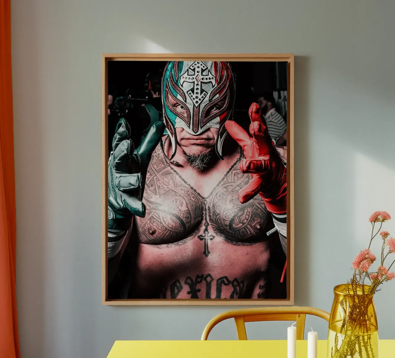Rey Mysterio tela con Cornice a cassetta da Musadad Shop