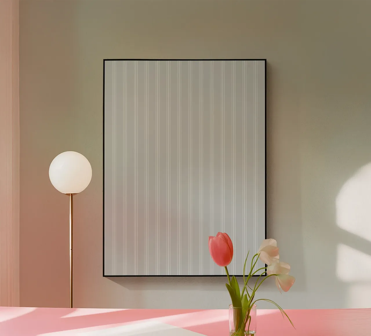 Minimal Classic Scandi a strisce miste | Bianco e grigio chiaro plexiglass da Beauty in Simplicity