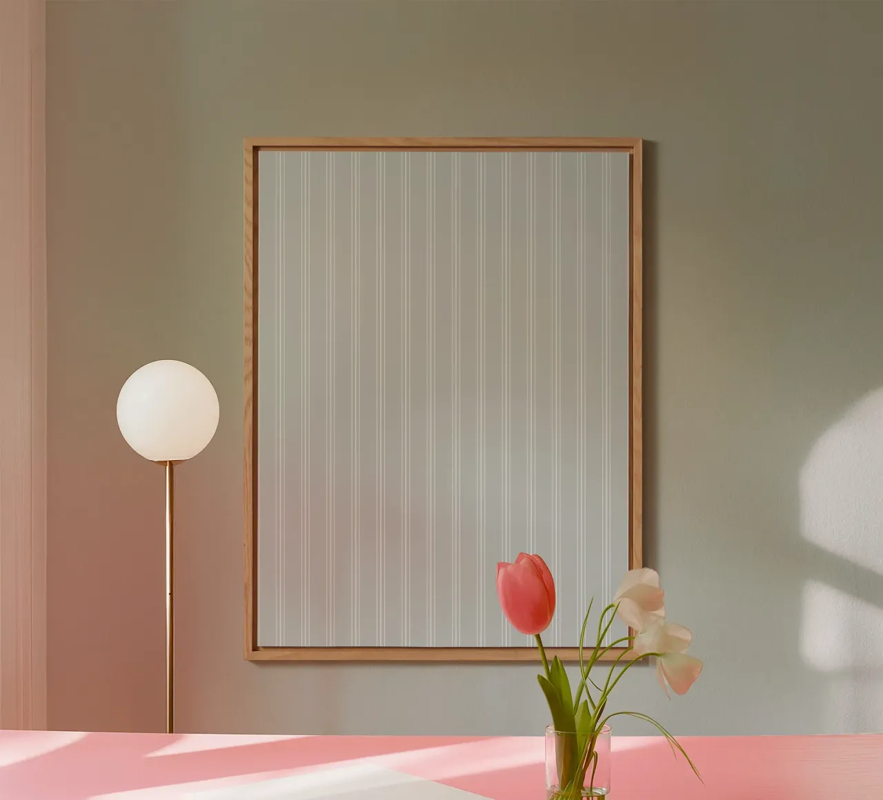 Minimal Classic Scandi a strisce miste | Bianco e grigio chiaro alluminio dibond da Beauty in Simplicity