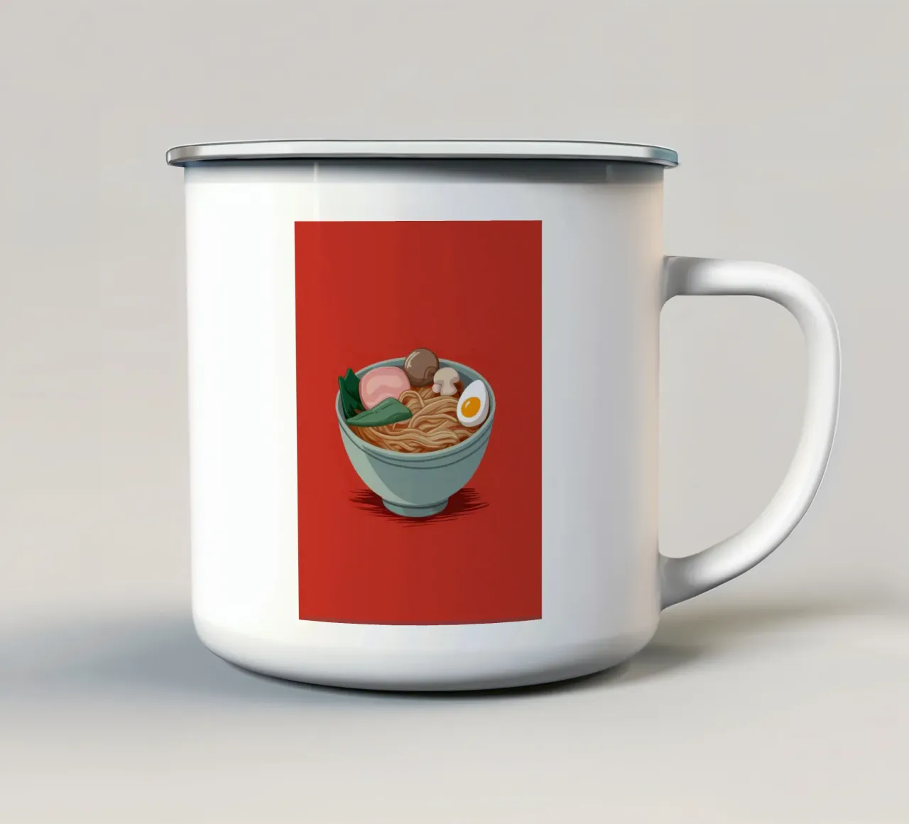 Semplicità del Ramen Cremisi tazza in smalto da Nova Glaze