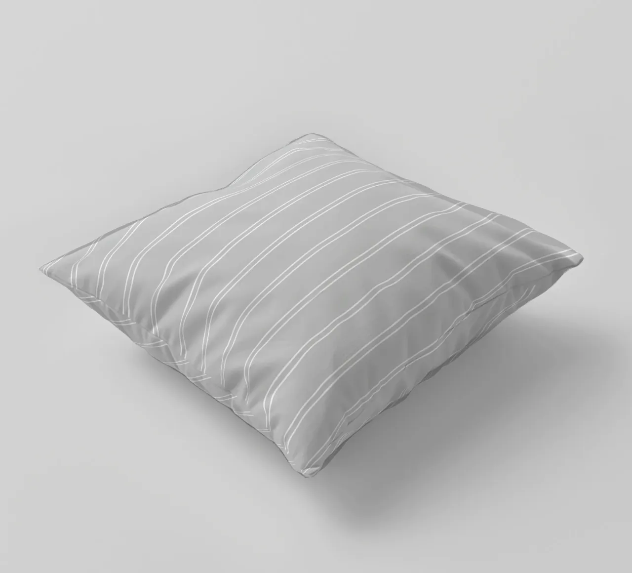 Minimal Basic Classic a doppie strisce bianche su grigio chiaro cuscino da Beauty in Simplicity