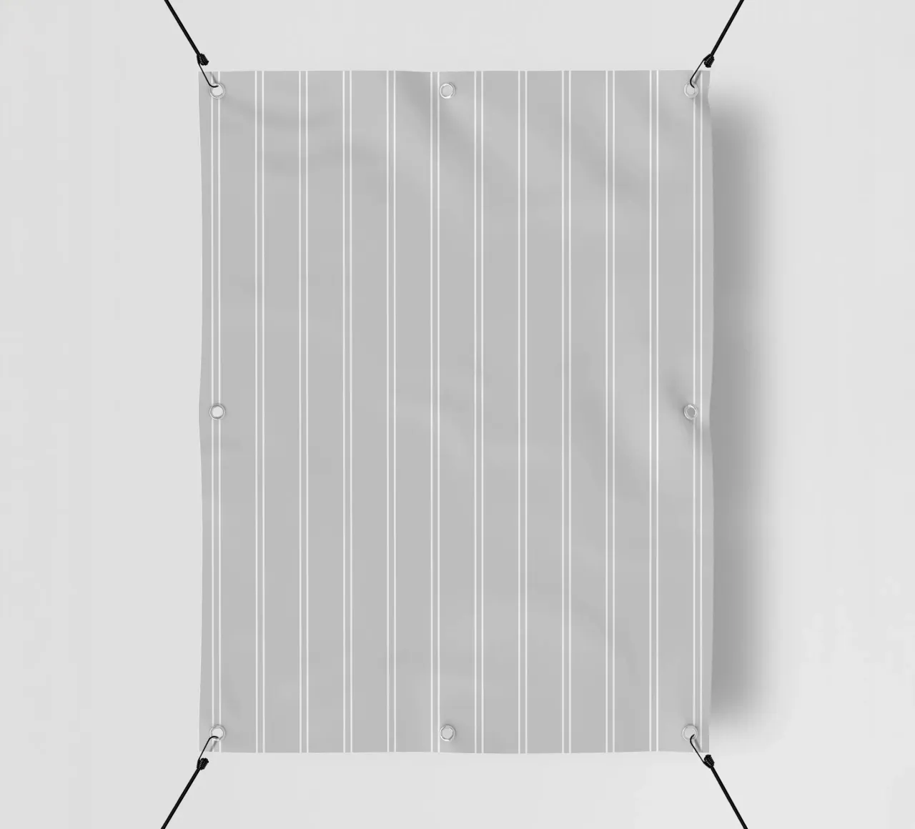 Minimal Basic Classic a doppie strisce bianche su grigio chiaro telo in pvc da Beauty in Simplicity