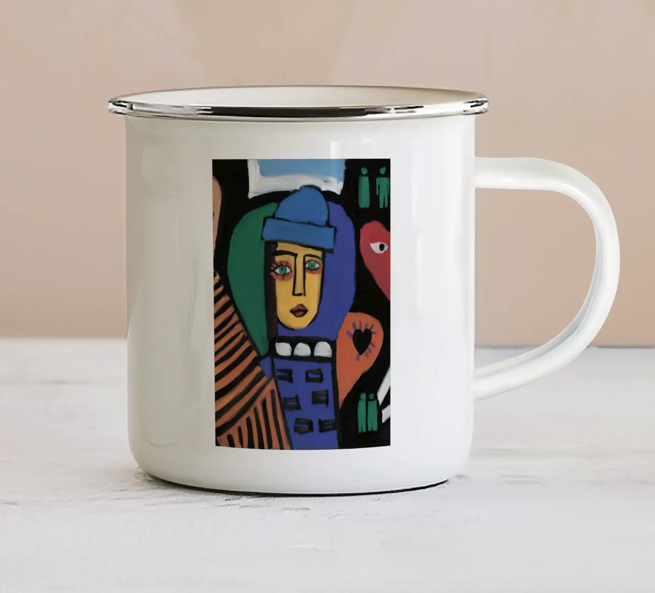 Enigma blu urbano tazza in smalto da Nova Glaze