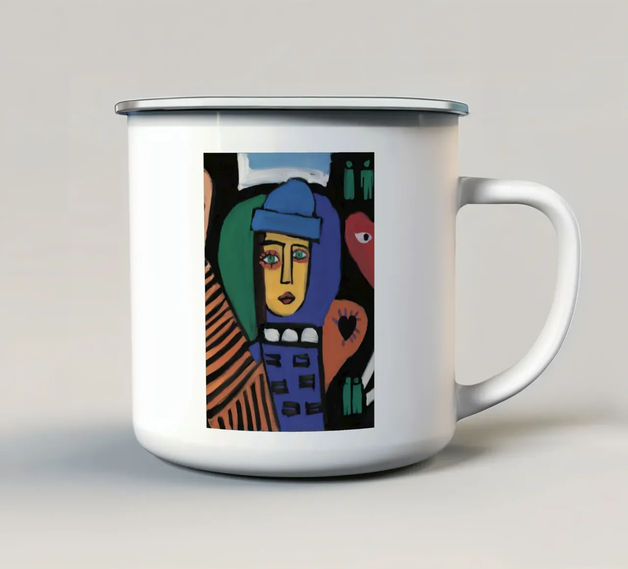 Enigma blu urbano tazza in smalto da Nova Glaze