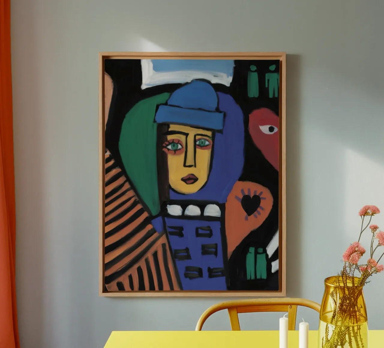 Blauw stedelijk Enigma canvas met Baklijst van Nova Glaze