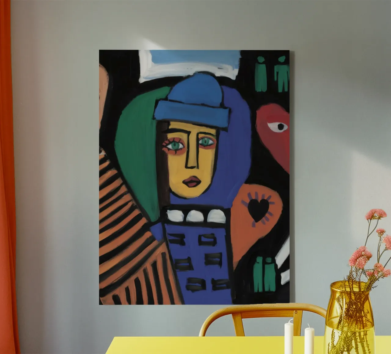 Blauw stedelijk Enigma canvas met Baklijst van Nova Glaze