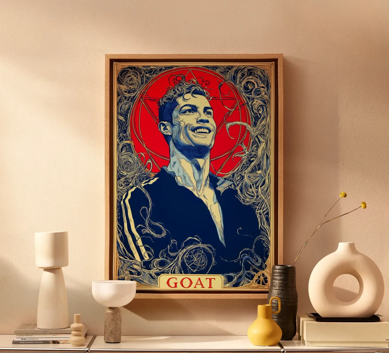 Cristiano Ronaldo tela con Cornice a cassetta da Stellar Creative