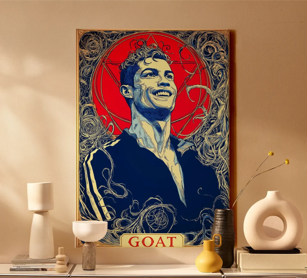 Cristiano Ronaldo tela con Cornice a cassetta da Stellar Creative
