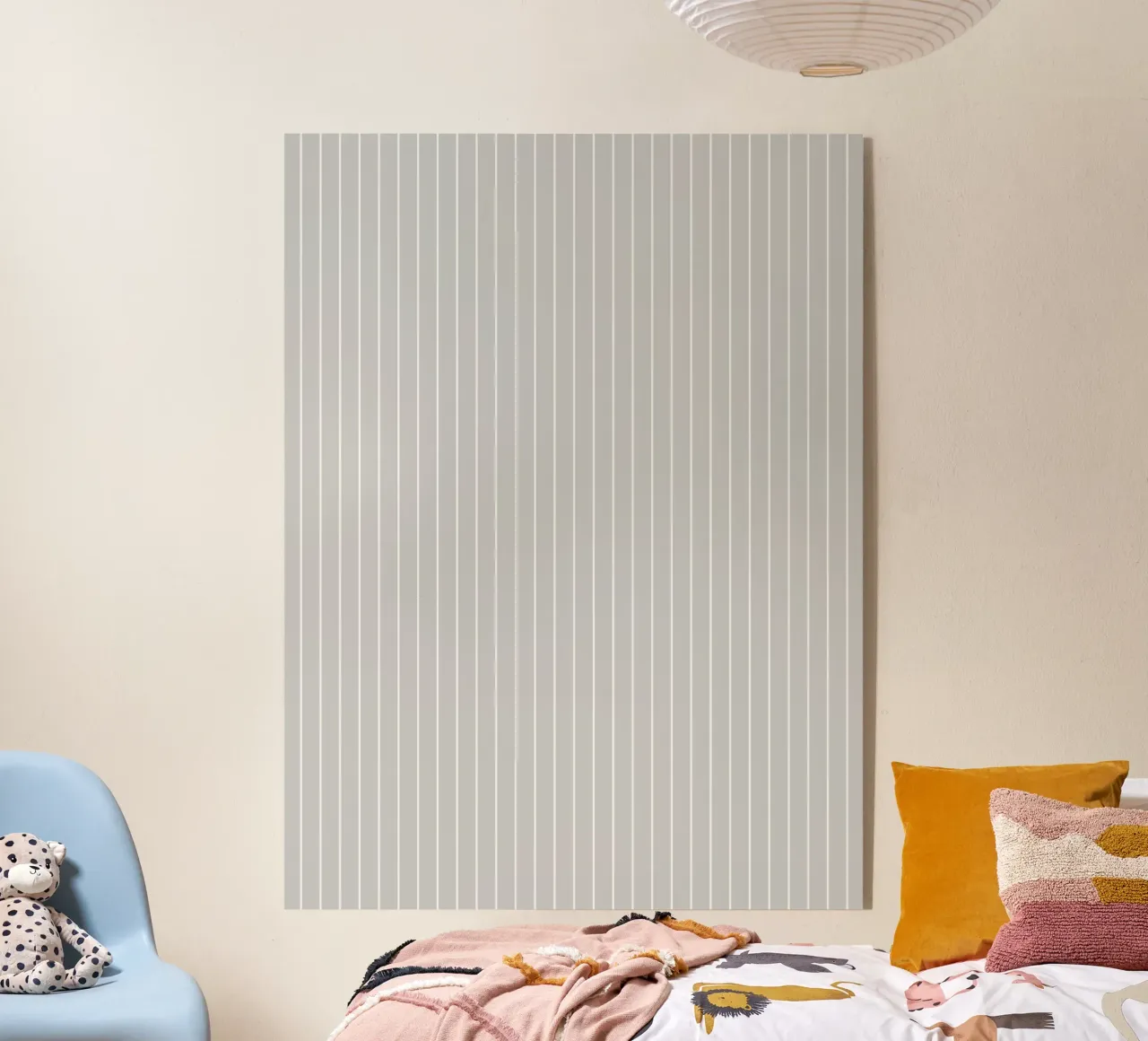 Minimal Basic Classic Pinstripe | Bianco su grigio chiaro plexiglass da Beauty in Simplicity