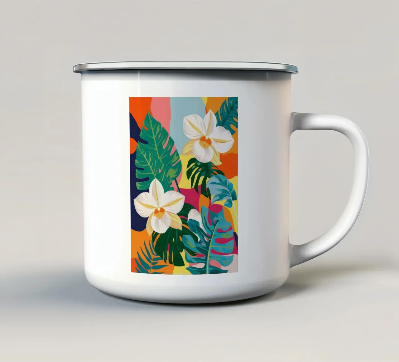 Pristine Plumeria Paradise tazza in smalto da Nova Glaze