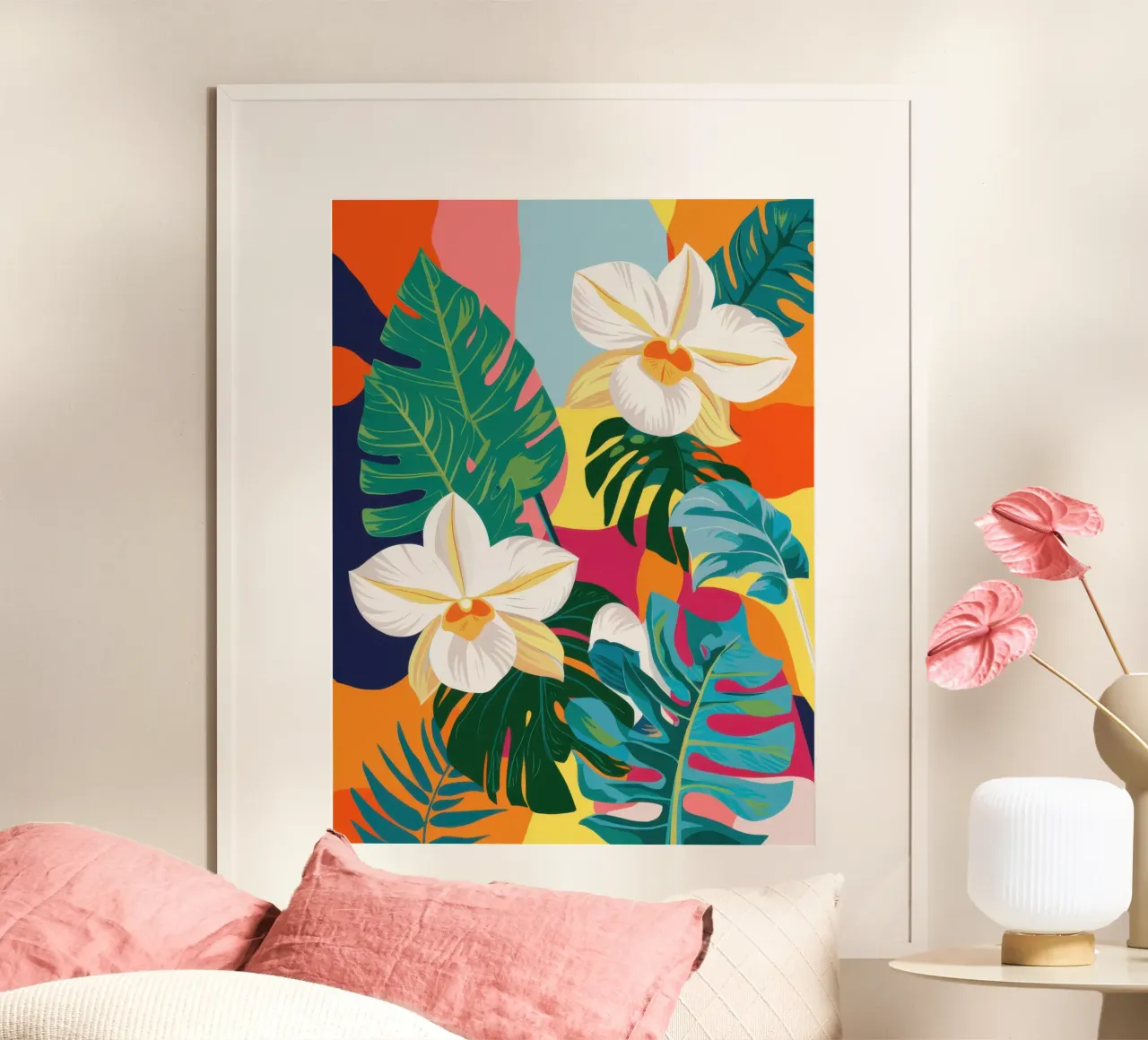 Pristine Plumeria Paradise poster con telaio in alluminio da Nova Glaze