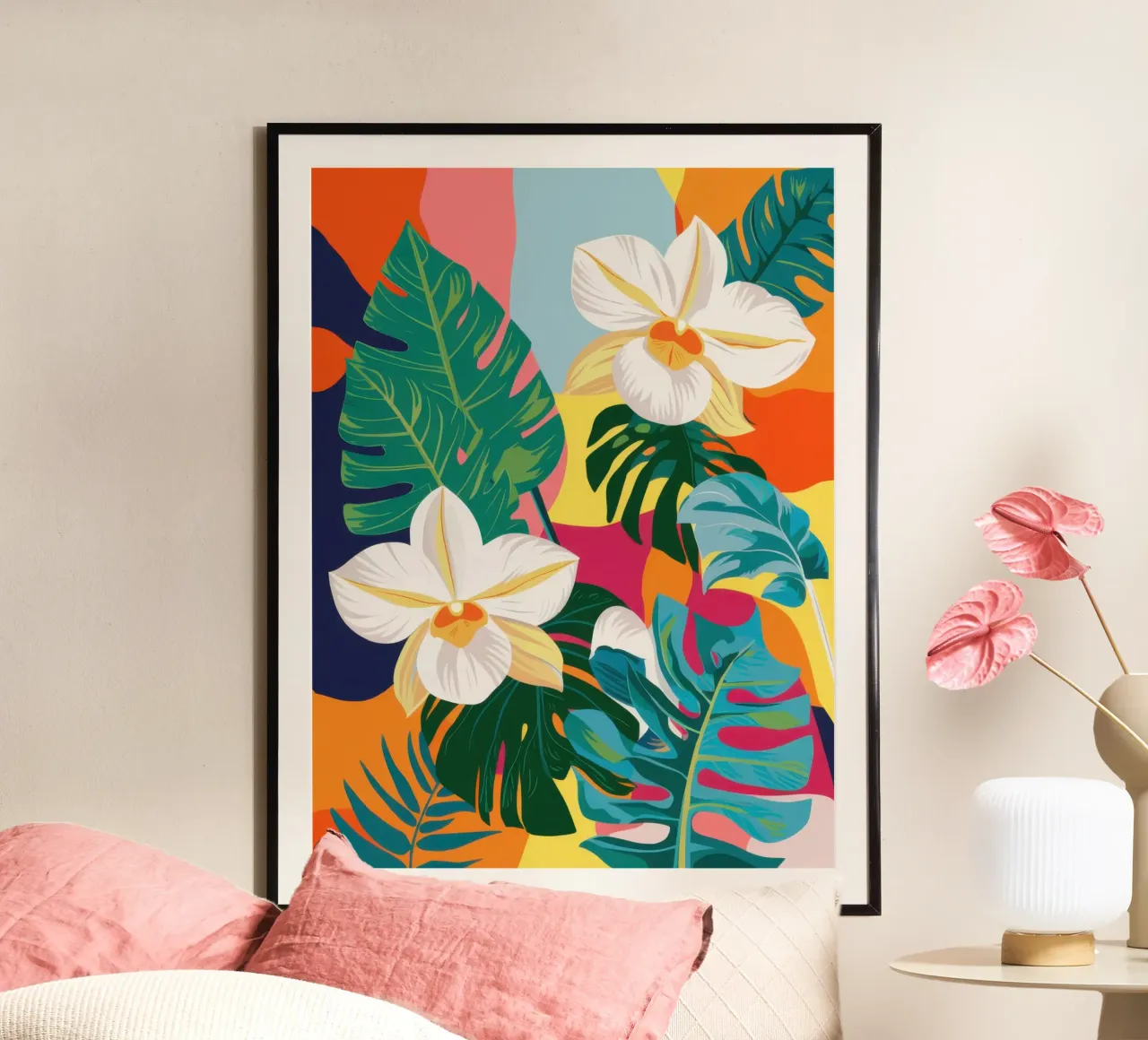 Pristine Plumeria Paradise poster con telaio in alluminio da Nova Glaze