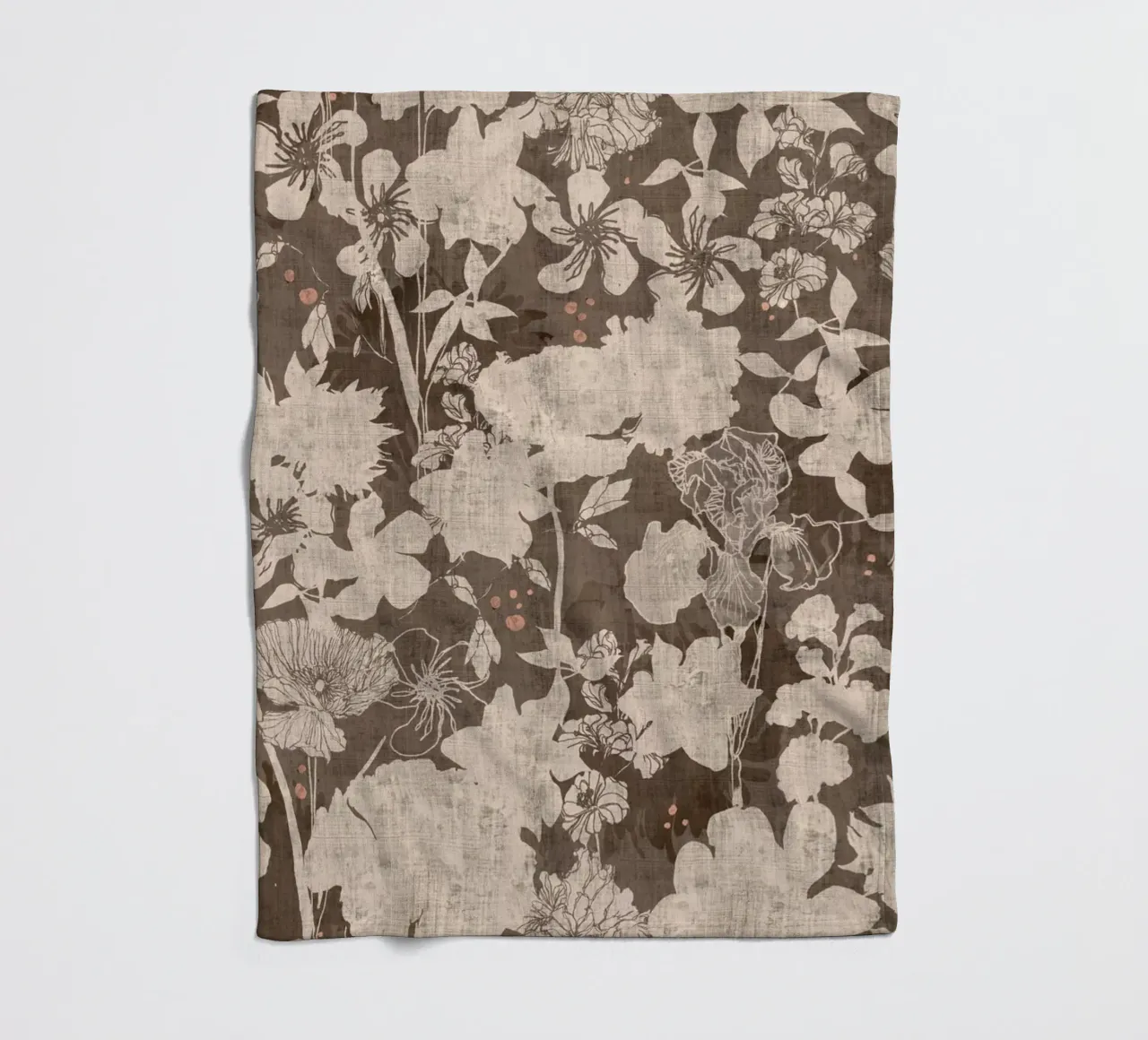 flower shapes maroon plaid polaire de Giulio Iurissevich