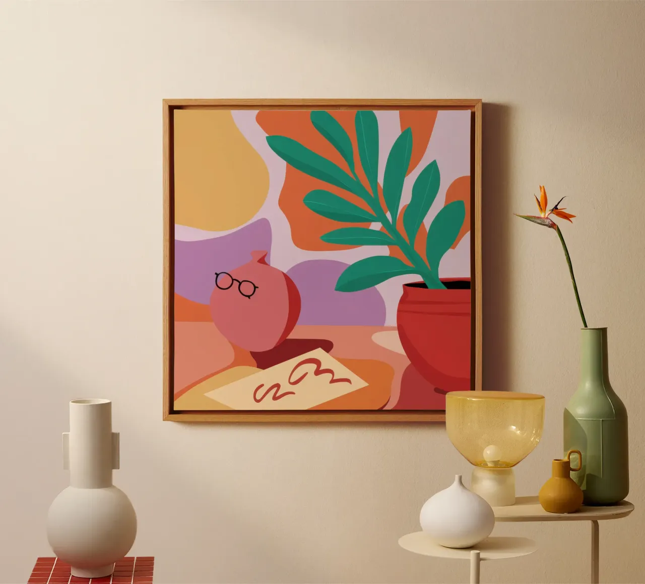 Künstlerschreibtisch Musing Leinwand mit Schattenfugenrahmen von Scaller Stars
