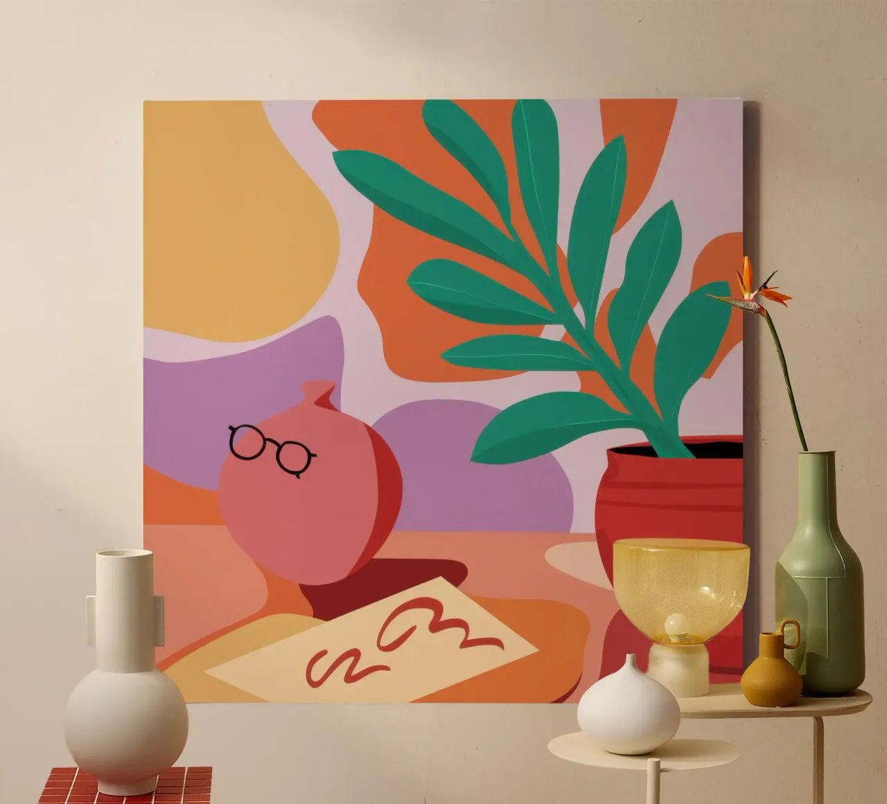 Künstlerschreibtisch Musing Leinwand mit Schattenfugenrahmen von Scaller Stars
