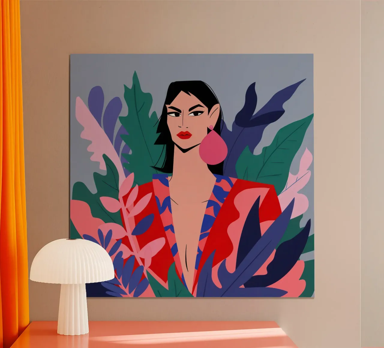 Fiducia nella giacca fucsia poster con telaio in legno da Nova Glaze