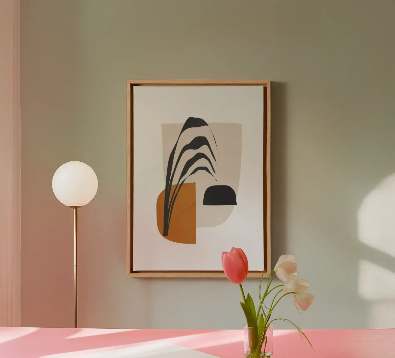 Abstracte Vormen 3 canvas met Baklijst van ThingDesign