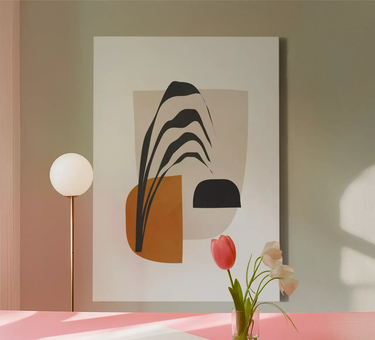 Abstracte Vormen 3 canvas met Baklijst van ThingDesign
