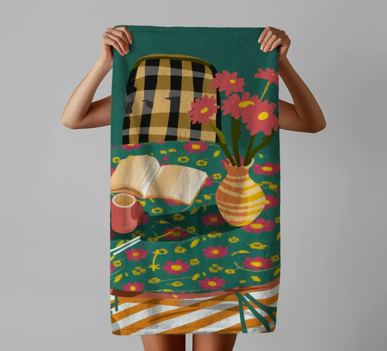 Reading by the Window towel by Nova Glaze