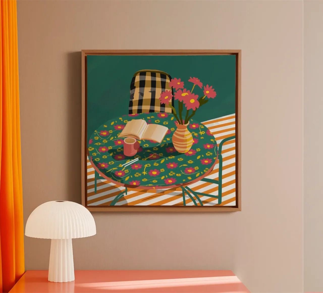 Reading by the Window canvas with Floater frame by Nova Glaze