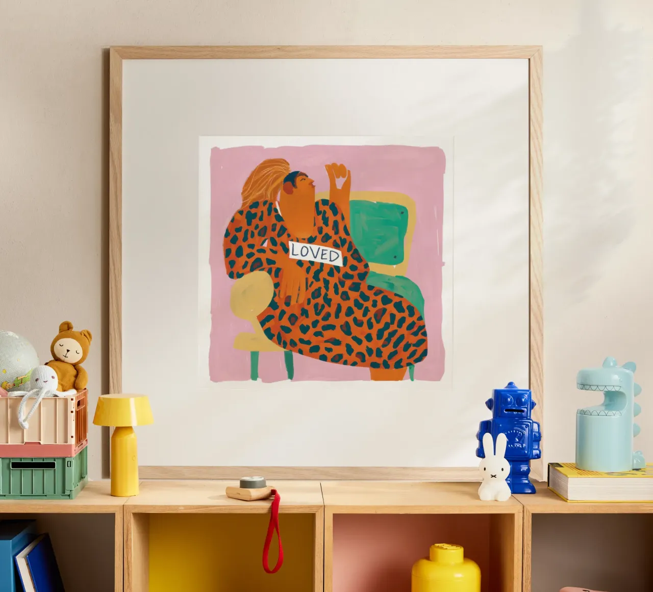 Amore leopardato poster con telaio in alluminio da Scaller Stars