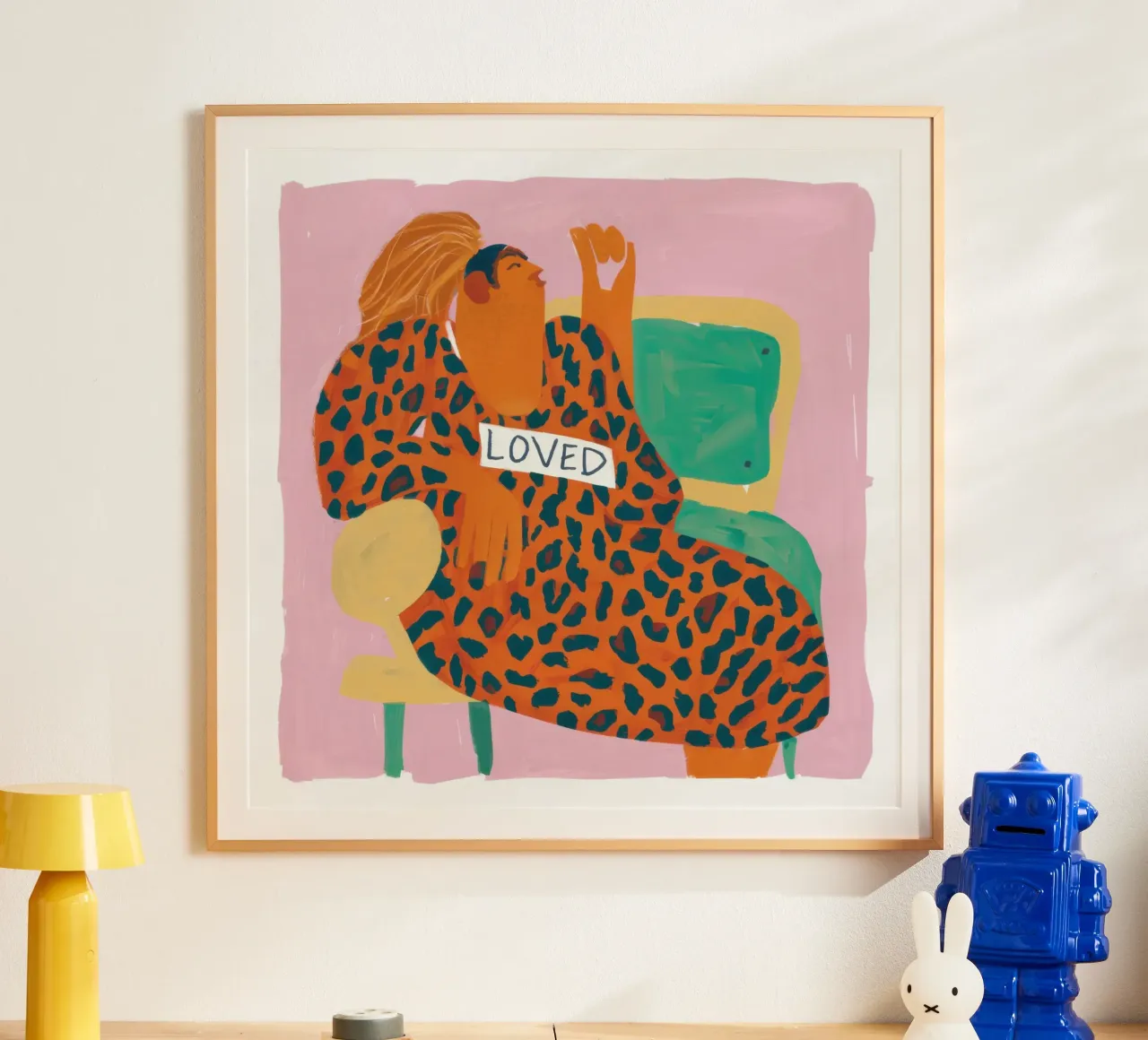 Amore leopardato poster con telaio in alluminio da Scaller Stars
