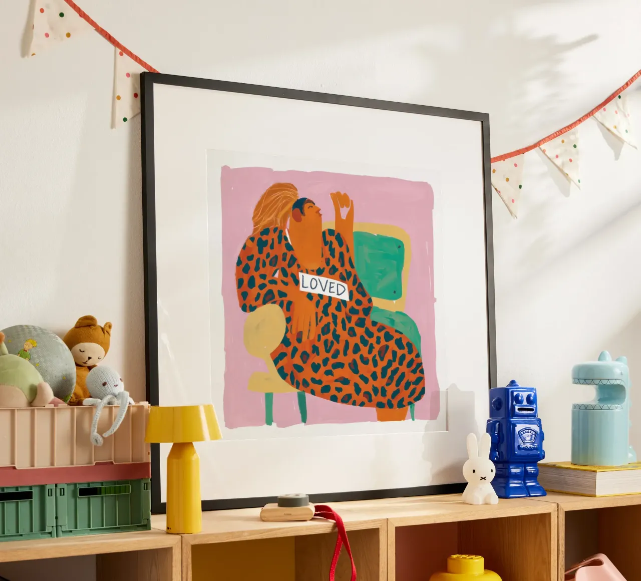 Amore leopardato poster con telaio in alluminio da Scaller Stars