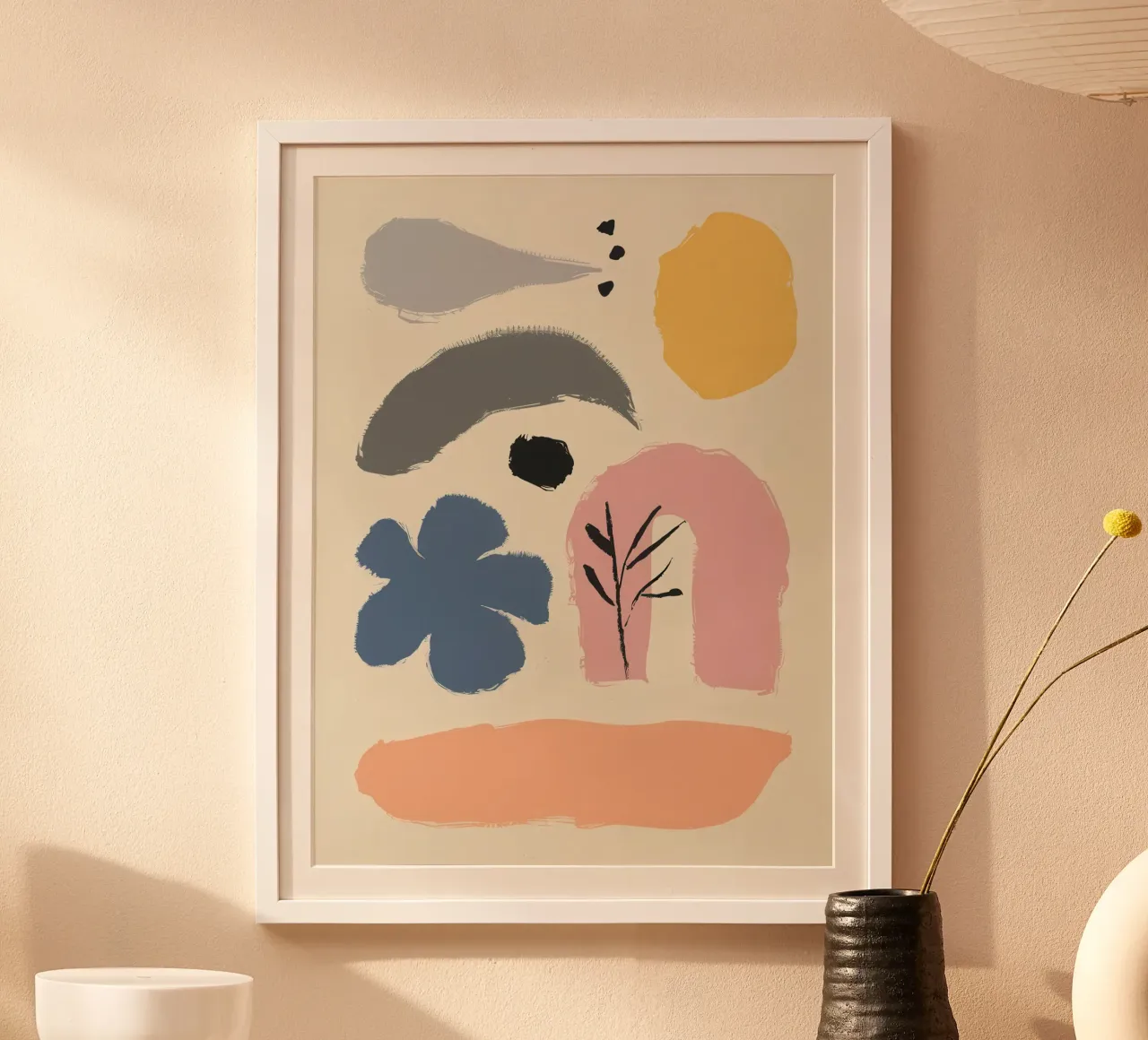 Forme fluide e terrose poster con telaio in alluminio da Nova Glaze