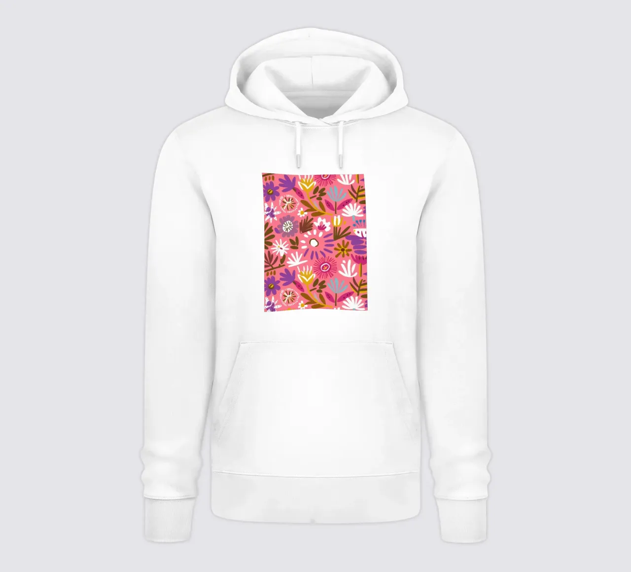 Frenesia floreale fucsia felpa con cappuccio da Snow Mist