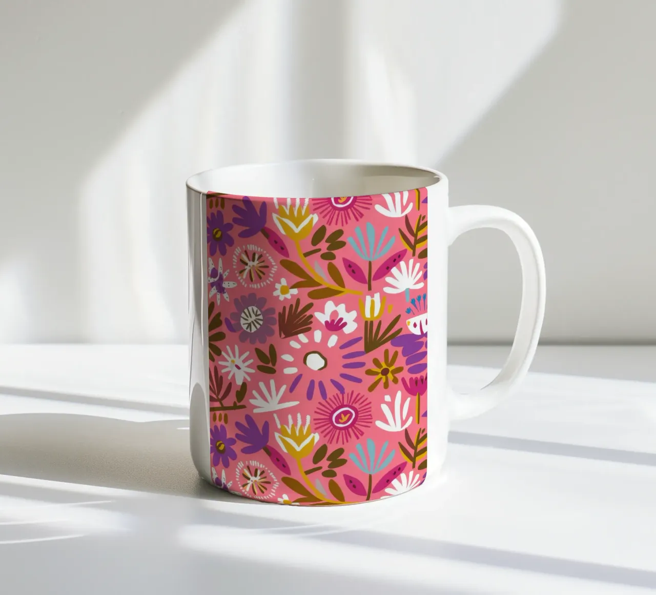 Frenesia floreale fucsia tazza in ceramica da Snow Mist