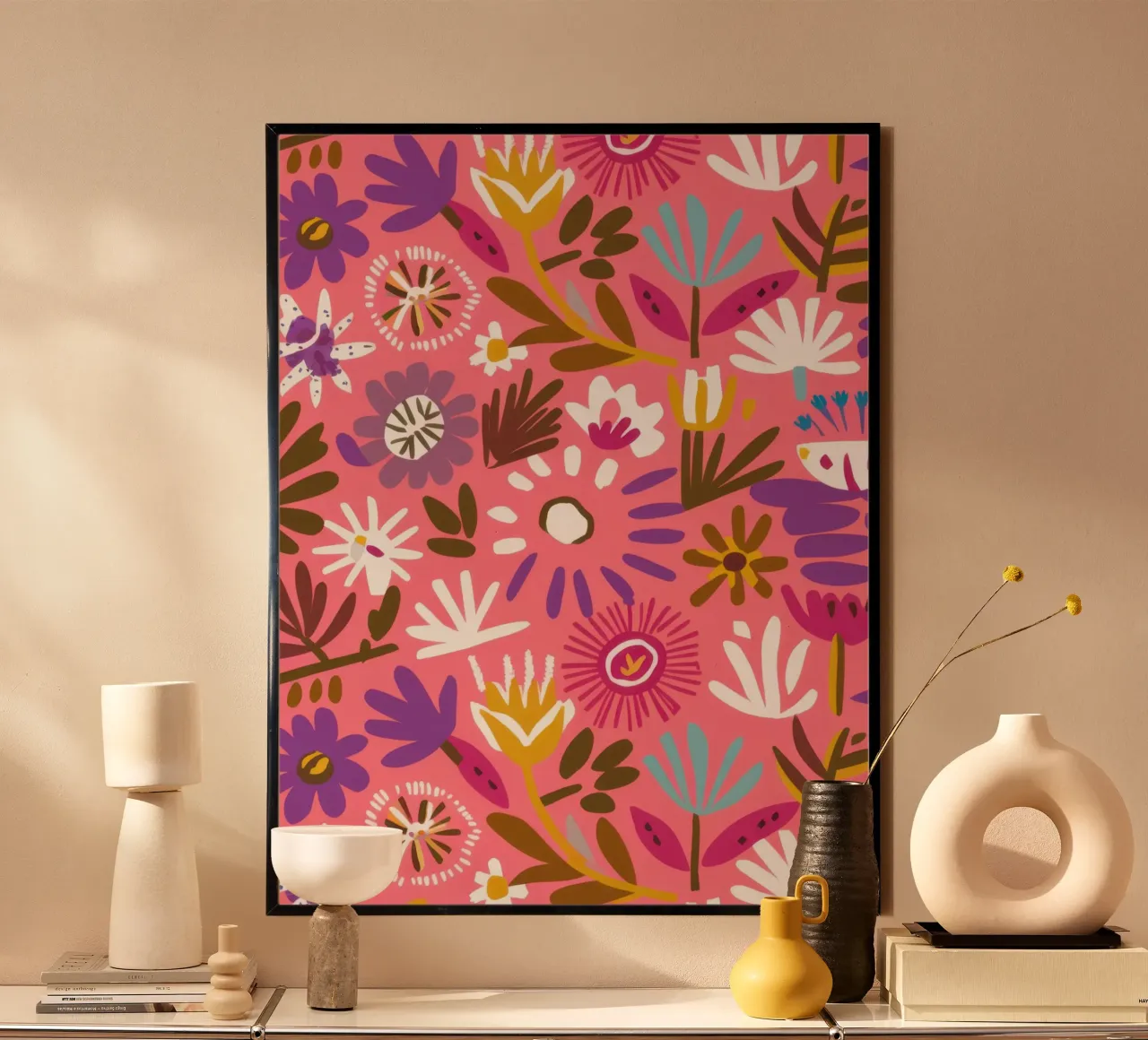 Frenesia floreale fucsia poster da Snow Mist
