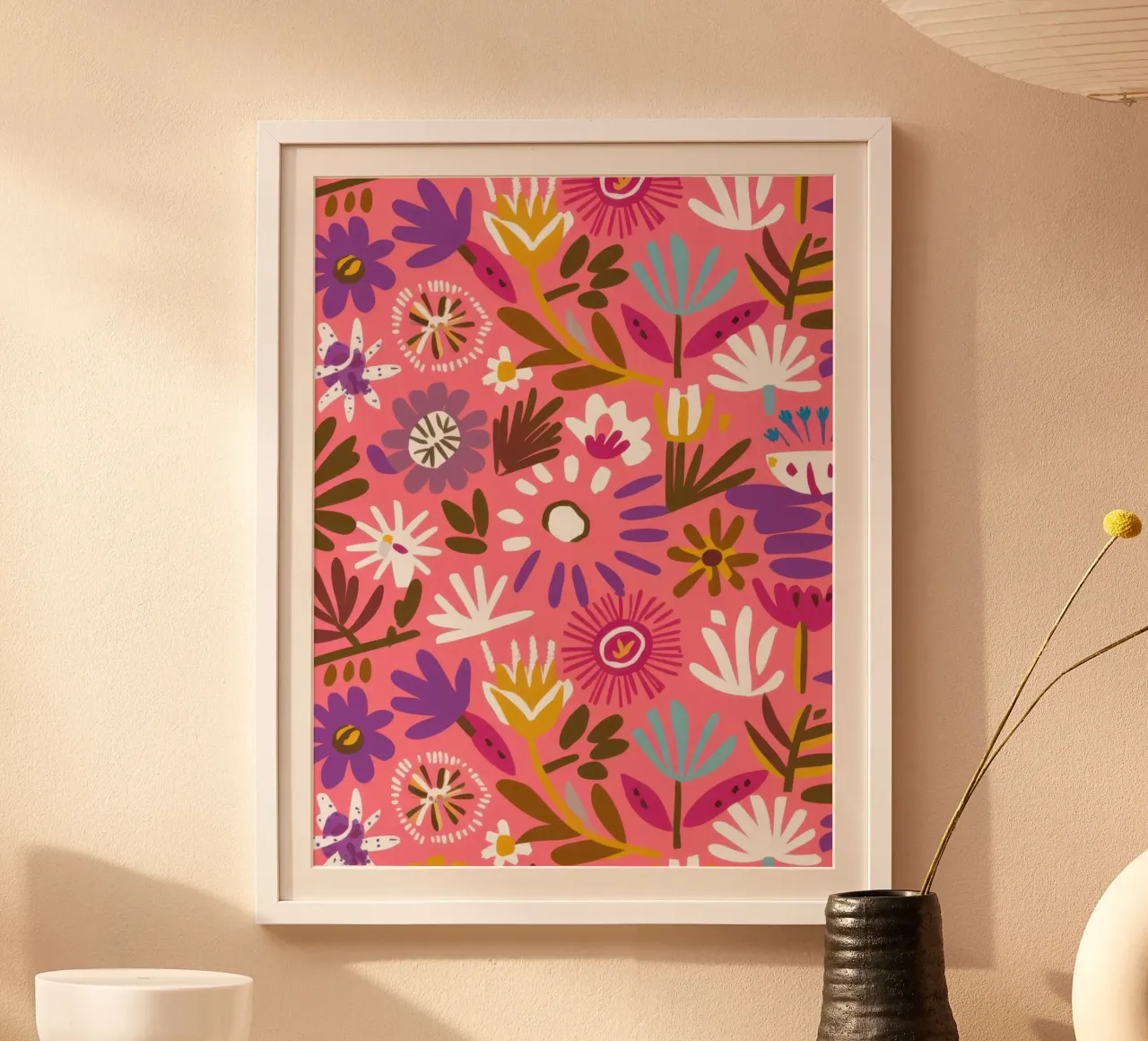 Frenesia floreale fucsia poster da Snow Mist