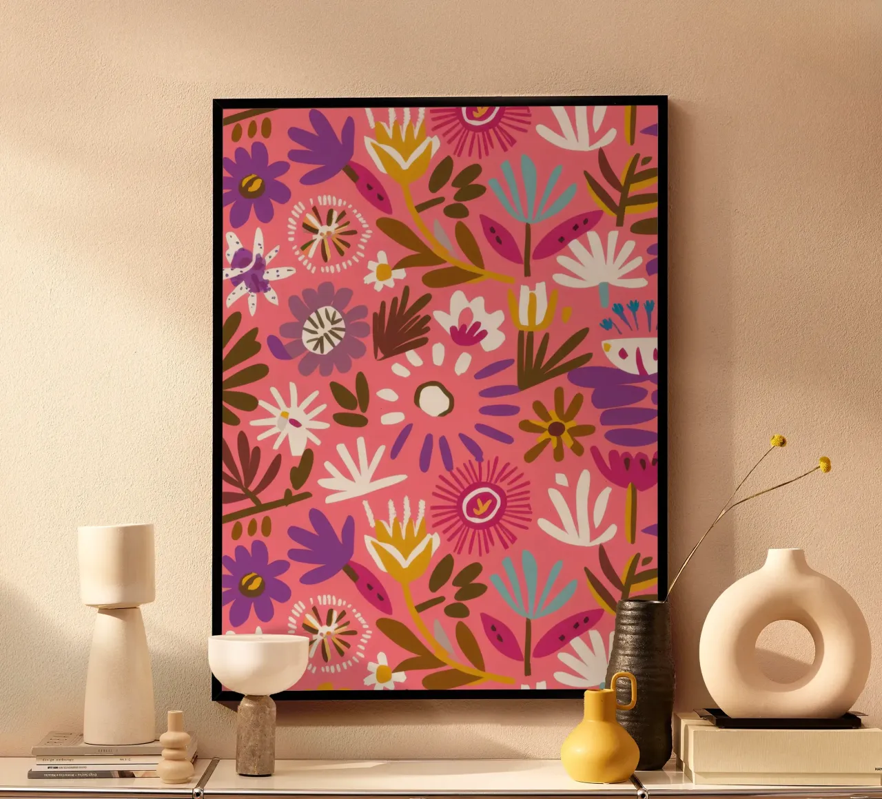 Frenesia floreale fucsia poster da Snow Mist