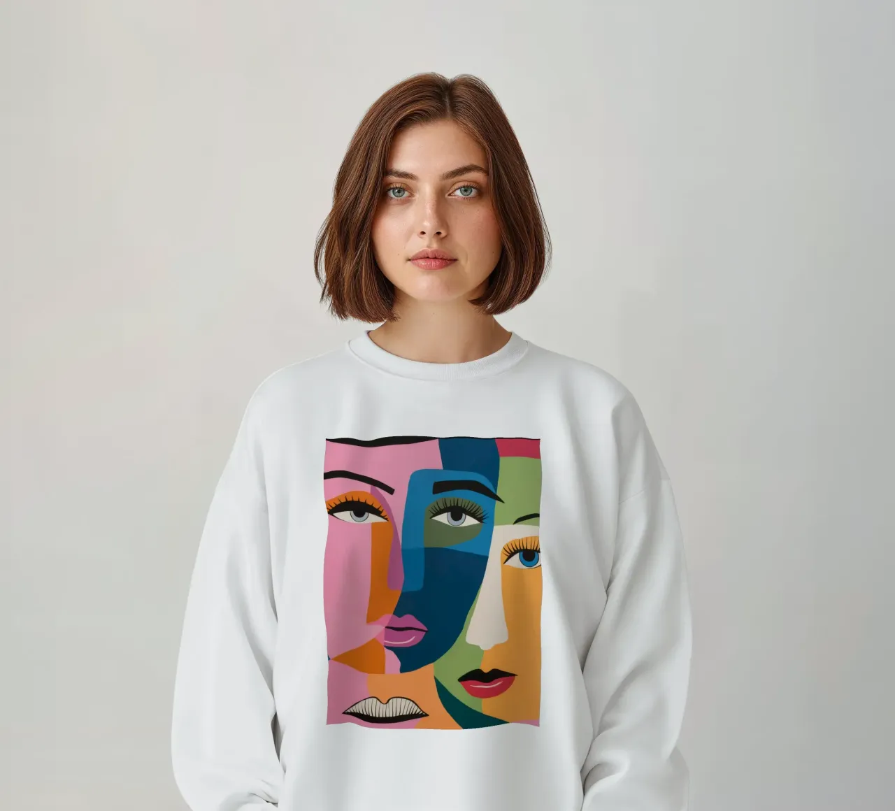 Fusione di volti cubisti felpa da Snow Mist