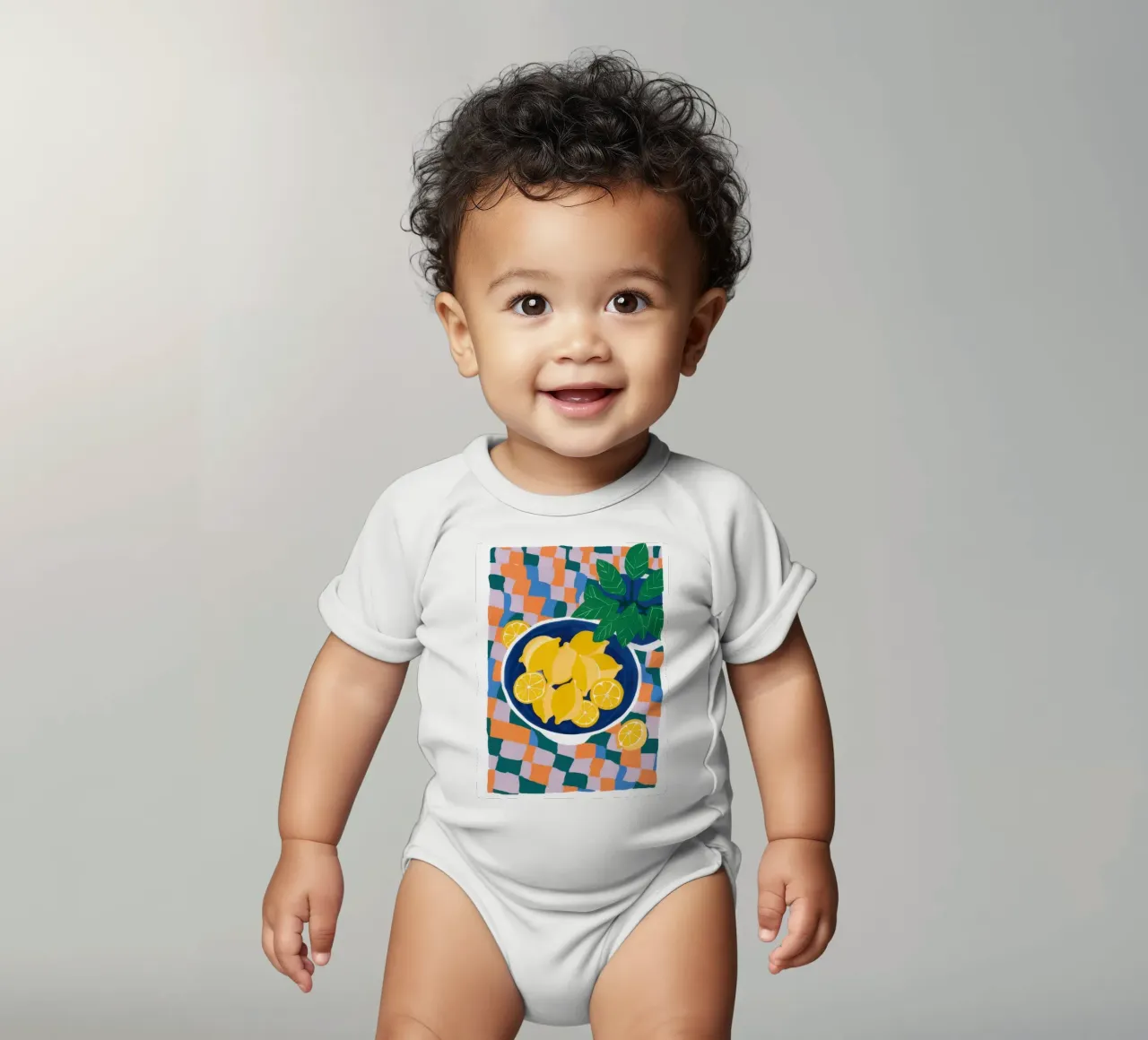 Zitronenschale Simplicity Kurzarm Babybody von Nova Glaze