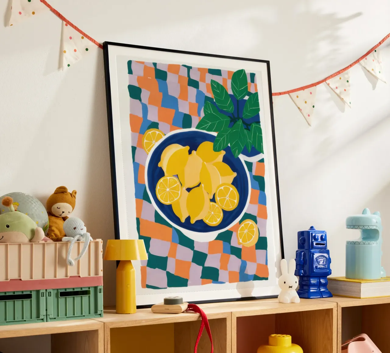 Semplicità della ciotola di limone poster con telaio in alluminio da Nova Glaze