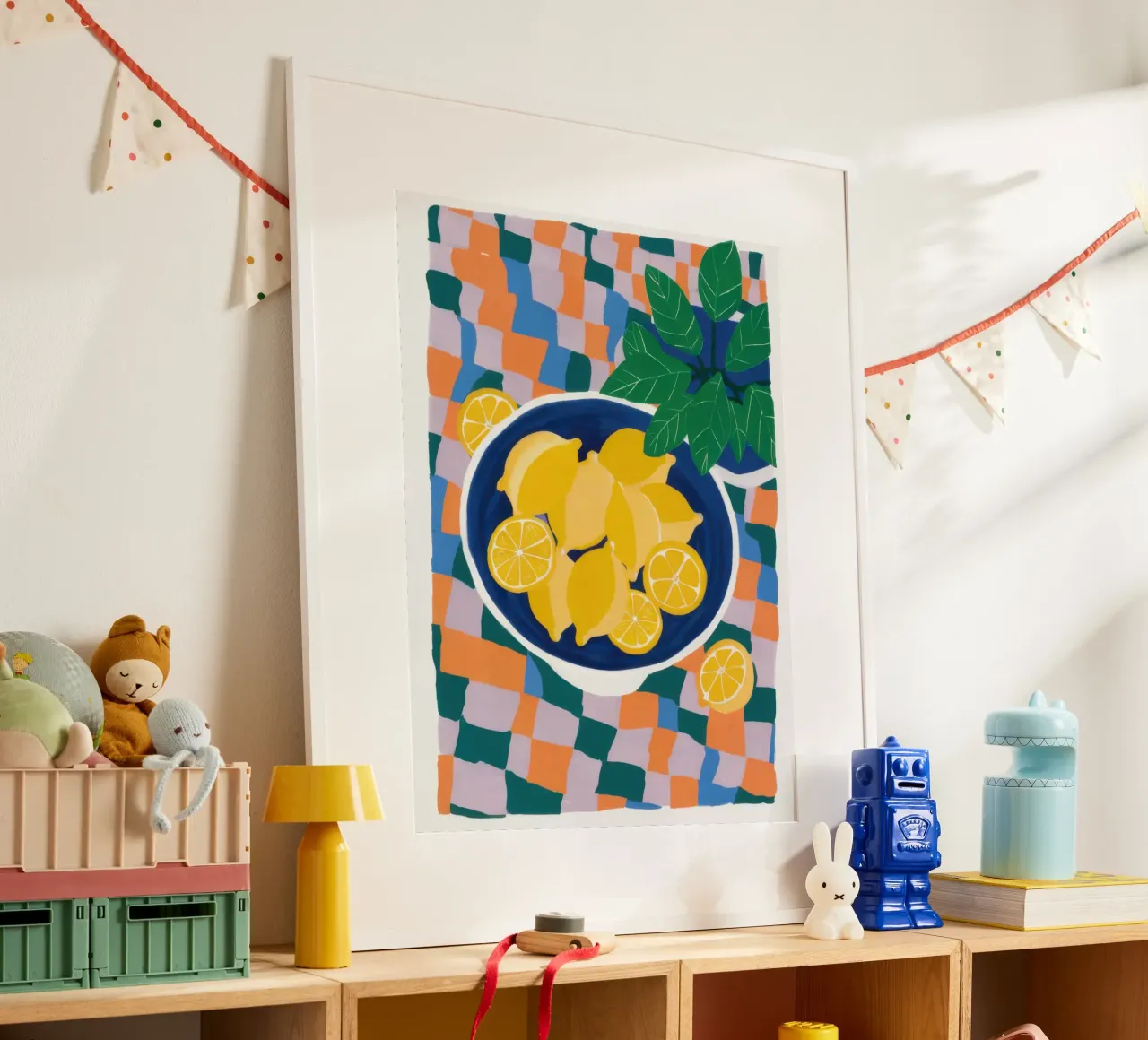 Semplicità della ciotola di limone poster con telaio in alluminio da Nova Glaze