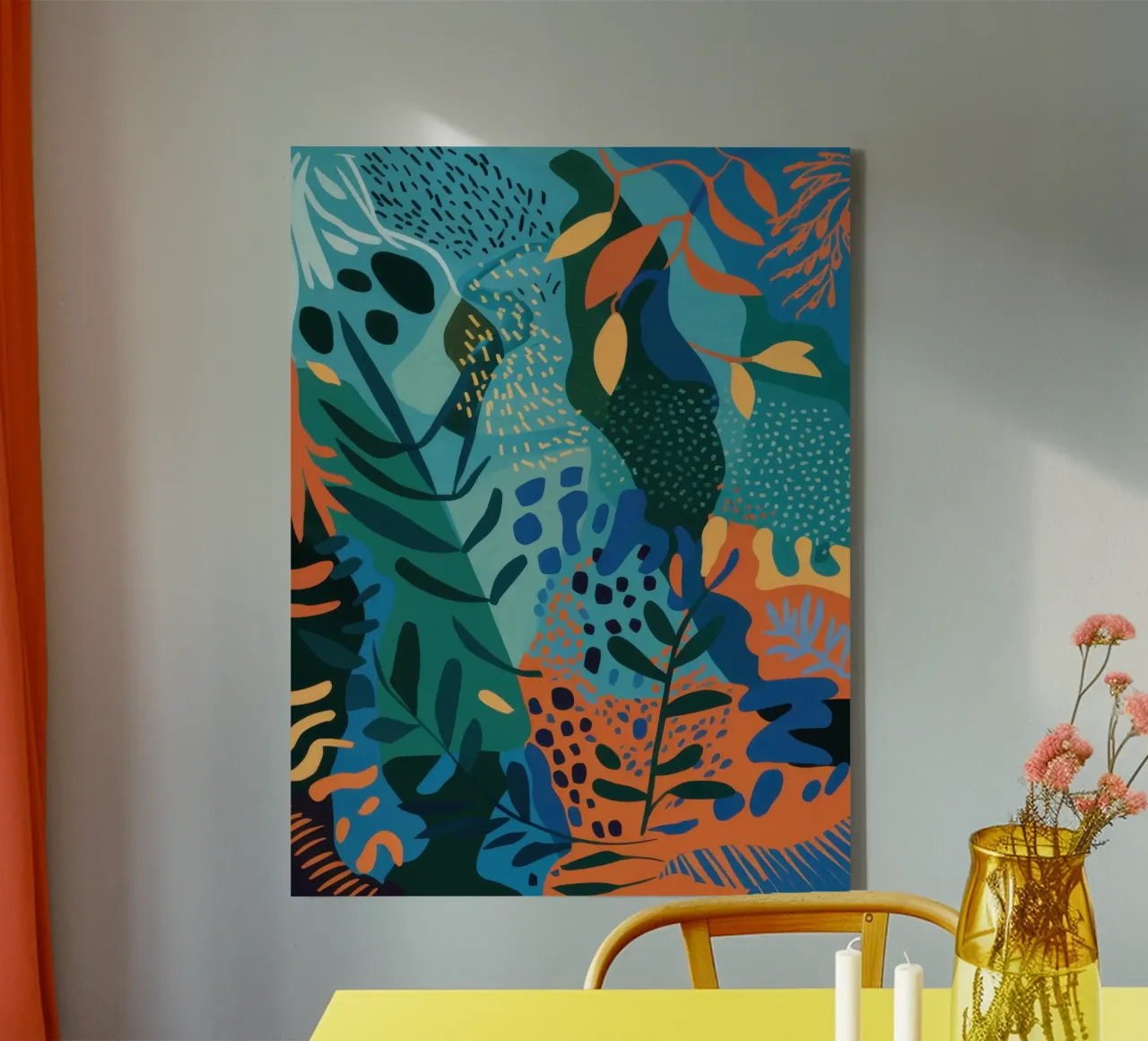 Jungle oproer met structuur canvas met Baklijst van Scaller Stars