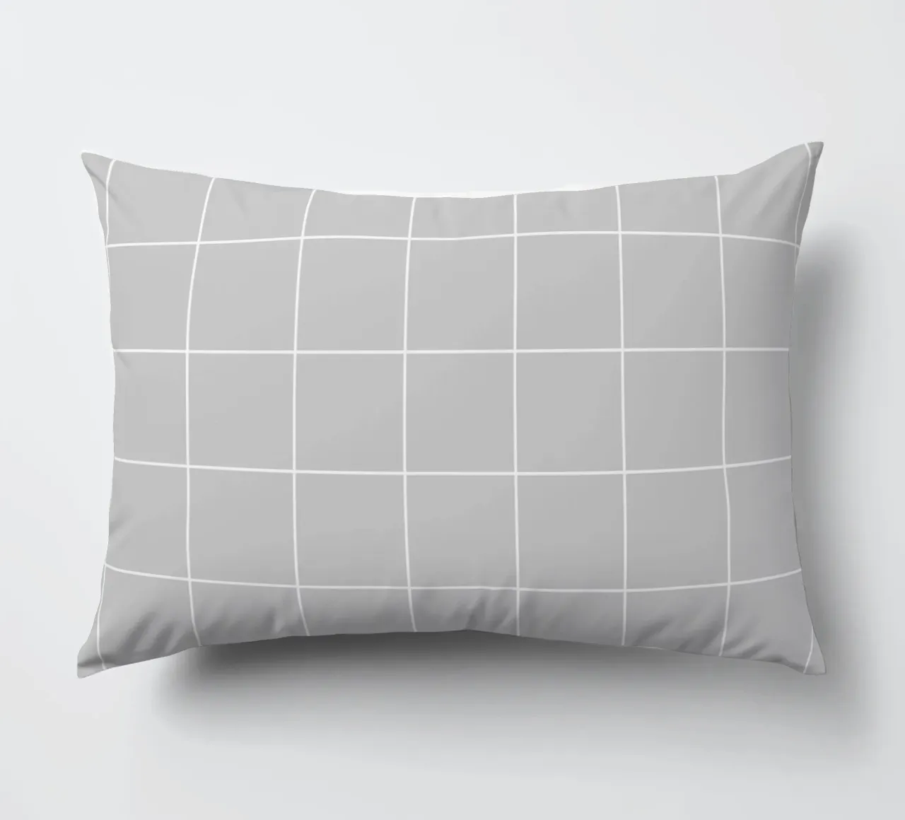 Minimal Basic Classic Big Grid | Bianco su grigio chiaro cuscino da Beauty in Simplicity
