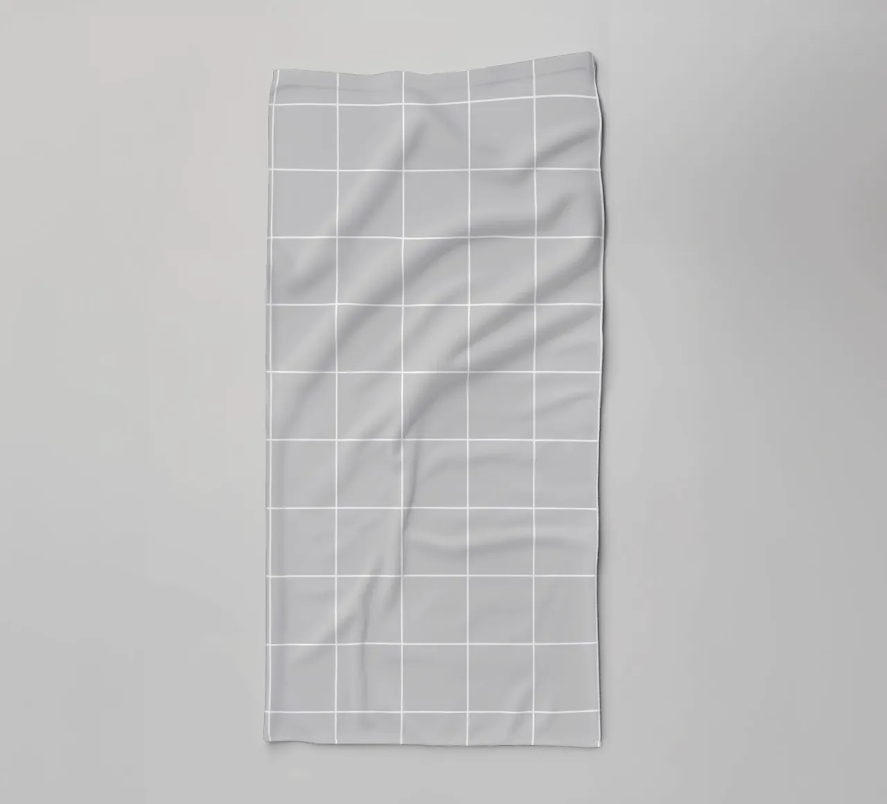 Minimal Basic Classic Big Grid | Bianco su grigio chiaro asciugamano da bagno da Beauty in Simplicity