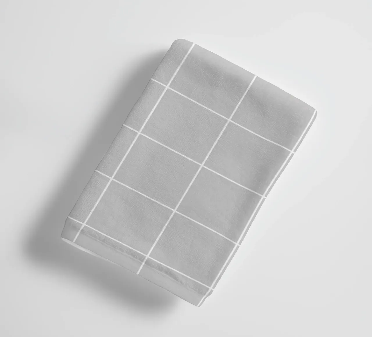 Minimal Basic Classic Big Grid | Bianco su grigio chiaro asciugamano da bagno da Beauty in Simplicity