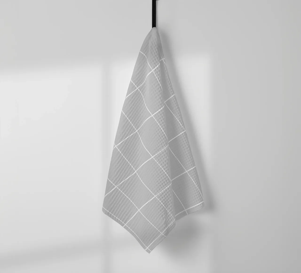 Minimal Basic Klassiek Groot Raster | Wit op Lichtgrijs theedoek van Beauty in Simplicity